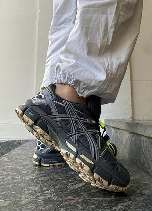 Кроси асикс gel-kahana 8 для чоловіків легкі сірі зручні шкіра тканина