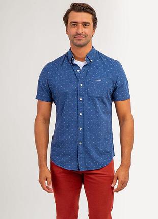 Мужская рубашка u.s. polo assn. (48262412984437) swiss dot poplin s синяя