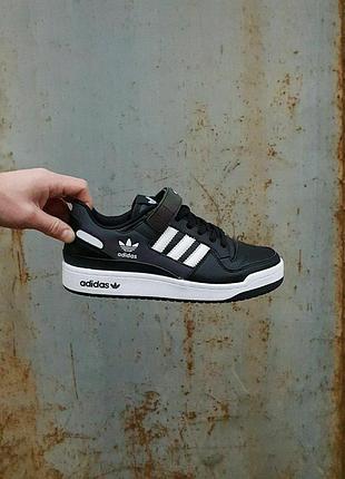 Кеды adidas forum low для мужчин кожа удобные черные адики 46