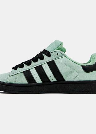 Жіночі зелені кросівки adidas campus 00s turquoise для жінок стильні повсякденні адіки замшеві кеди
