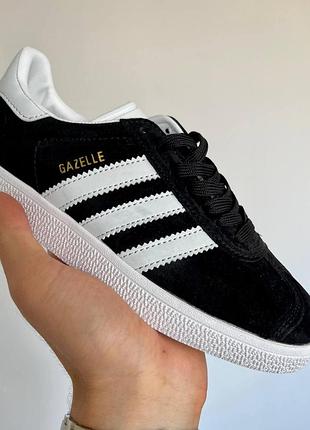 Кеды adidas gazelle черные замша для мужчин удобные адики 44