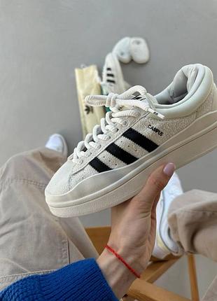 Кросівки adidas campus x bad bunny замшеві білі для жінок адідас кампус бед бані повсякденні модні 40