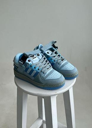 М'ятні жіночі кросівки adidas forum low x bad bunny замшеві для активного дня