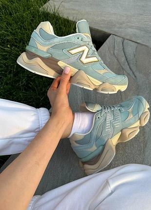 Жіночі кроси new balance 9060 замшеві голубі нью беланс для жінок