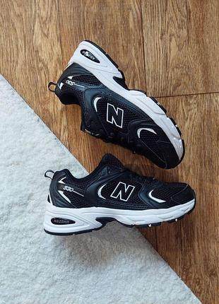 Женские кроссовки new balance 530 черно-белые с сеткой для женщин стильные для повседневной носки 39