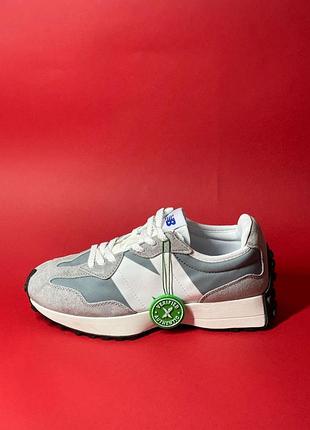 New balance 327 жіночі кросівки сірі замшеві стильні повсякденні
