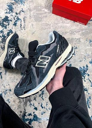 Кроси new balance 1906r для чоловіків зручні легкі чорні ньюбики шкіра/сітка