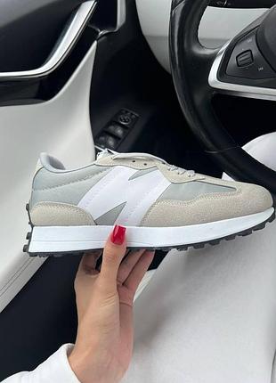New balance 327 кросівки для жінок сірі замшеві стильні повсякденні