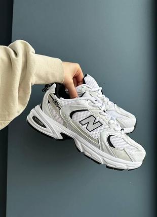 Кроссовки new balance 530 для мужчин белые кожа/сетка удобные легкие ньюбики 43