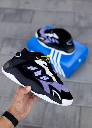 Кроссовки adidas streetball для мужчин черные адики замша/кожа удобные 45