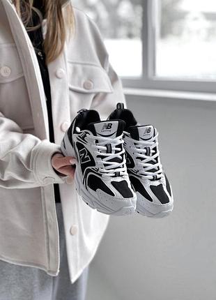 Кроссовки new balance 530 черно-белые с сеткой для женщин стильные 530 45