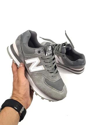 Женские кроссовки new balance 574 серые замшевые, стильные кроссы нью беланс