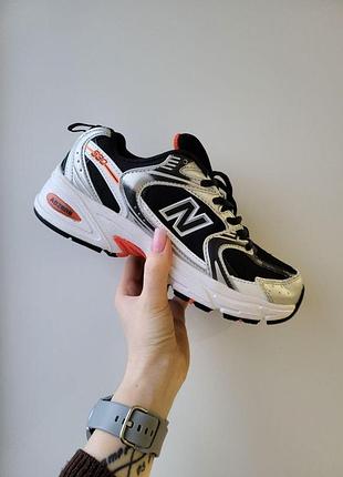 Женские кроссовки new balance 530 черно-белые с сеткой для женщин стильные 530 39