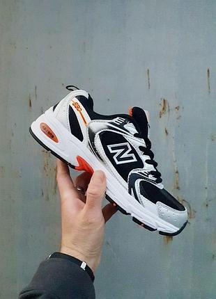 Кроссовки new balance 530 черно-белые с сеткой для женщин стильные повседневные 37
