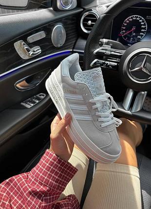 Женские кроссовки adidas gazelle bold grey замшевые адидас газели демисизонные