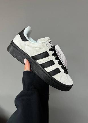 Женские кроссовки adidas campus чорно-белые замшевые адики для женщин повседневные модные кеды 45