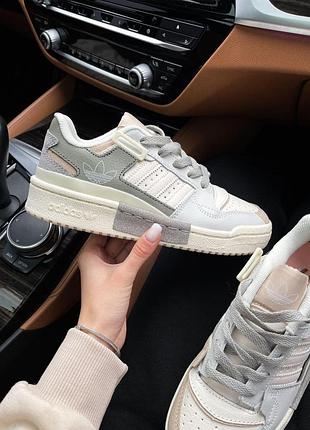 Білі жіночі кросівки adidas forum exhibit low, трендові та легкі кросівки адідас для жінок
