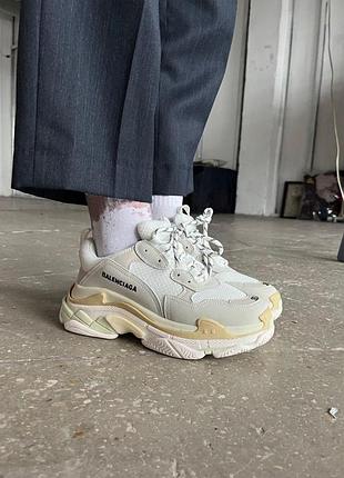 Кросівки balenciaga triple s для жінок шкіряні брендові люкс кеди баленсіага тріпл