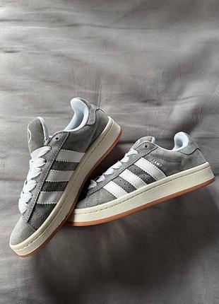 Adidas campus серые женские замшевые кроссовки адики адидас кампус для женщин 40