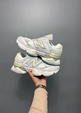 Сірі кросівки new balance 9060 жіночі нью беланс замшеві для жінок