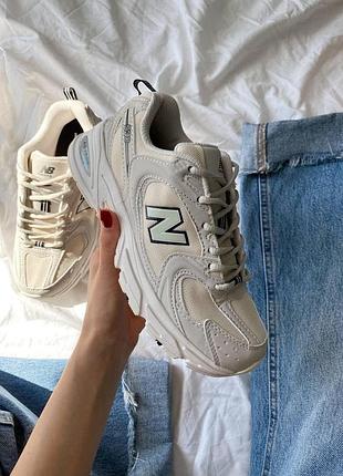 Кроссовки new balance 530 для мужчин белые кожа/сетка удобные легкие ньюбики 43