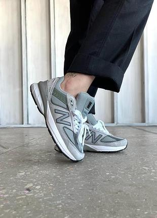 New balance 990 мужские кроссы для мужчин серые удобные легкие ньюбики кожа/сетка 42
