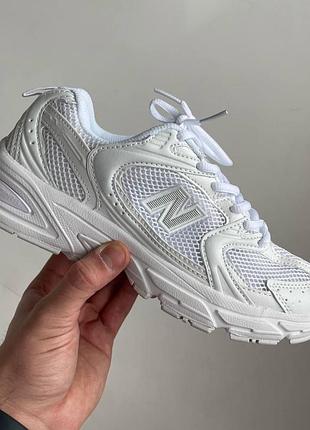 Жіночі шкіряні кросівки new balance 530 білі стильні для жінок повсякденні кеди