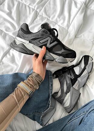 Женские кроссовки new balance 9060 черные замшевые нью беланс кроссы для женщин 37