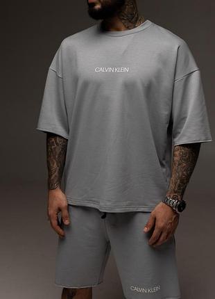 Костюм из шорт и футболки мужской calvin klein, комплект на лето кельвин кляйн