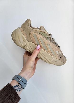 Жіночі кросівки adidas ozweego adiprene кроси адідас для жінок зручні повсякденні бежеві шкіра адіки 40