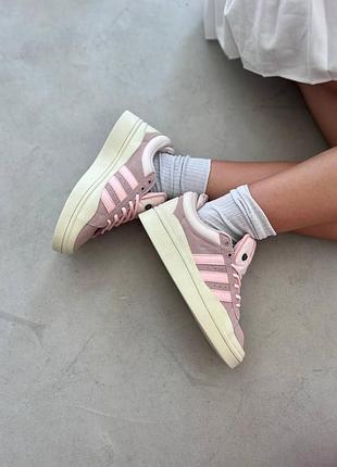 Кроссовки adidas campus x bad bunny женские розовые замшевые адидас кампус бед бани повседневные