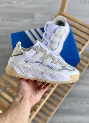 Жіночі кросівки adidas niteball кроси адідас найтбол для жінок білі шкіра зручні повсякденні адіки