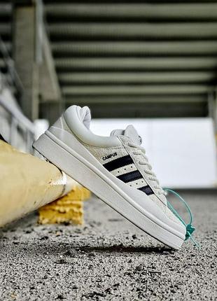 Адіас кампус бед бані жіночі кросівки adidas campus x bad bunny замшеві білі для жінок повсякденні 38