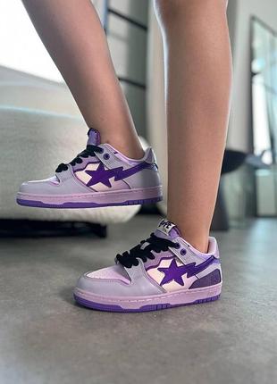 Жіночі кросівки bape sk8 sta низькі яскраві для жінок молодіжні шкіряні з лаком 41