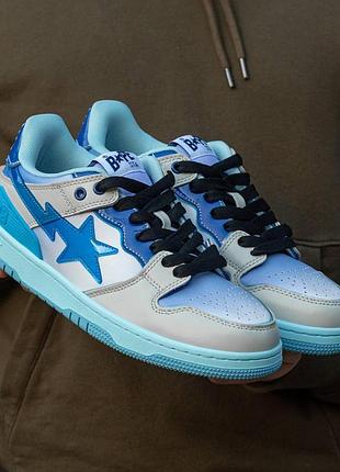 Женские кроссовки bape sk8 sta бейп низкие яркие молодежные для женщин кожанные с лаком 39