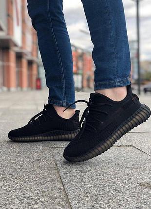 Кроссы adidas yeezy boost для мужчин изики адидас изи адики удобные легкие повседневные текстиль черные 42