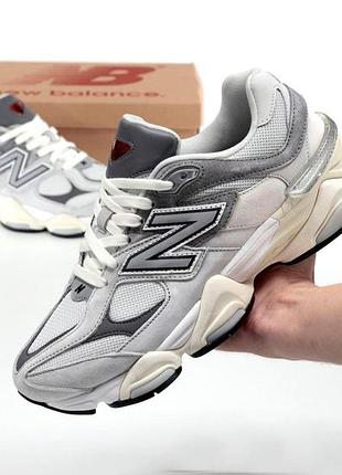 Замшевые женские серые кроссовки нью беланс new balance 9060 кросы 40