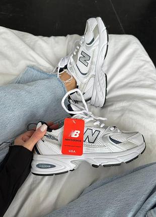 Кросівки new balance 530 з сіткою для жінок білі стильні повсякденні