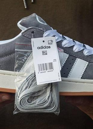 Чоловічі кросівки adidas кампус сірі замша зручні adidas campus grey\white