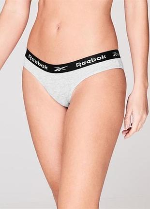 Серые коттоновые трусики reebok на широкой резинке