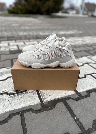 Чоловічі кросівки adidas yeezy 500 кроси адідас ізі для чоловіків адіки ізики повсякденні тканинні зручні стильні білі