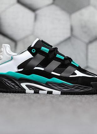 Кроссовки adidas niteball для мужчин кожа/текстиль черные адики удобные 38