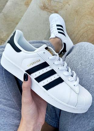Стильные белые кеды adidas superstar black/whiteдля мужчин с кожей, замшей и сеткой, легки 39