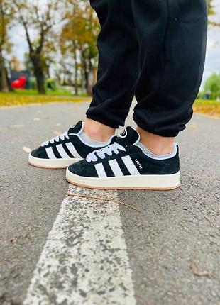 Кросівки для жінок адидас чорні замшеві adidas campus 00s адики жіночі 42