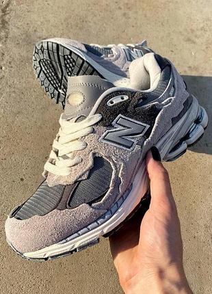 New balance 2002r мужские кроссовки серые с кожей/сеткой удобные легкие для мужчин ньюбики 41