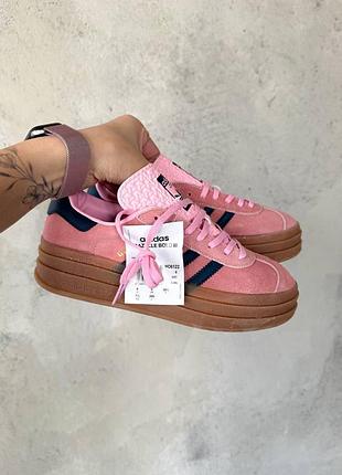 Женские кроссовки adidas gazelle bold platform замшевые адидас газели демисизонные