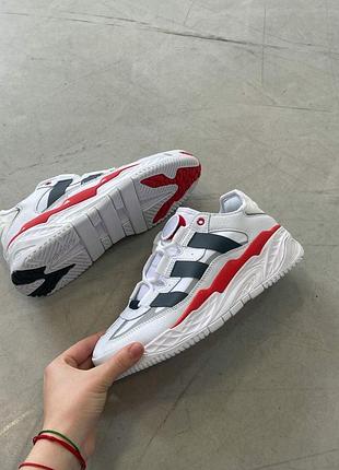Кроссовки adidas niteball для мужчин белые кеды адики удобные кожа/текстиль