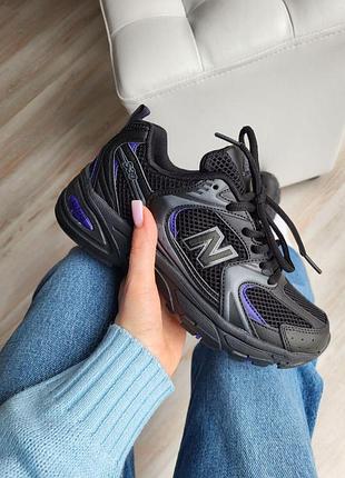 Женские кроссовки new balance 530 черные с сеткой для женщин стильные ньюбики