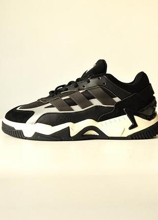 Мужские кроссовки adidas niteball 2.0 кроссы адидас найтбол для мужчин кеды адики удобные кожа черные 44