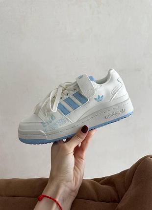 Жіночі білі кросівки adidas forum low шкіряні для жінок модні повсякденні кеди 37